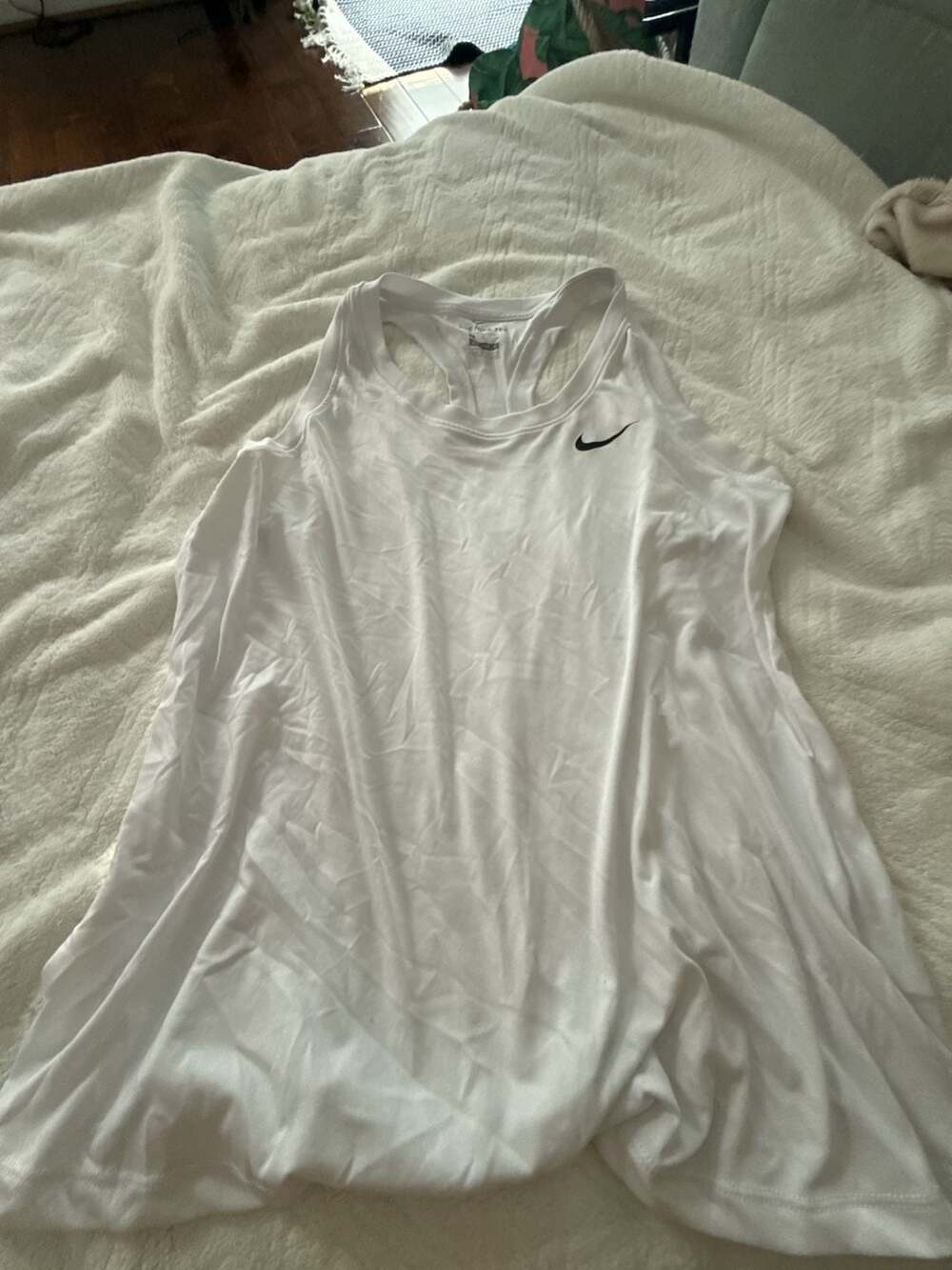 Nike Dri-FIT The Nike Tee White Racerback Athletic Tank Top Women's Size M